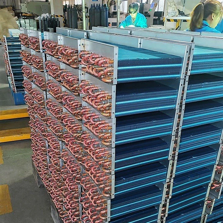 Copper Tube Plate Fin Split Ac Cooling Coil Condenser